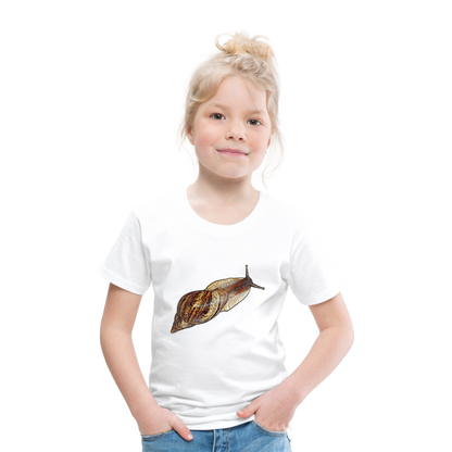 Kinder Basic T-Shirt Achatina reticulata wildfarben - weiß
