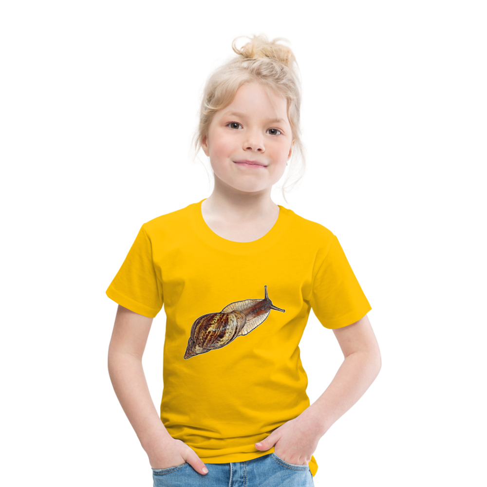 Kinder Basic T-Shirt Achatina reticulata wildfarben - Sonnengelb