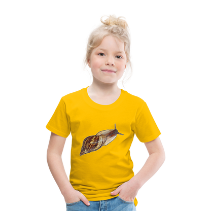 Kinder Basic T-Shirt Achatina reticulata wildfarben - Sonnengelb