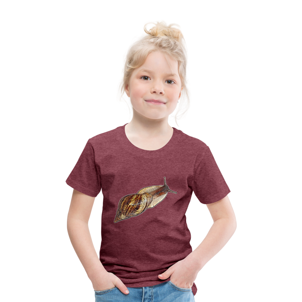 Kinder Basic T-Shirt Achatina reticulata wildfarben - Bordeauxrot meliert