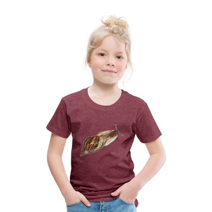 Kinder Basic T-Shirt Achatina reticulata wildfarben - Bordeauxrot meliert
