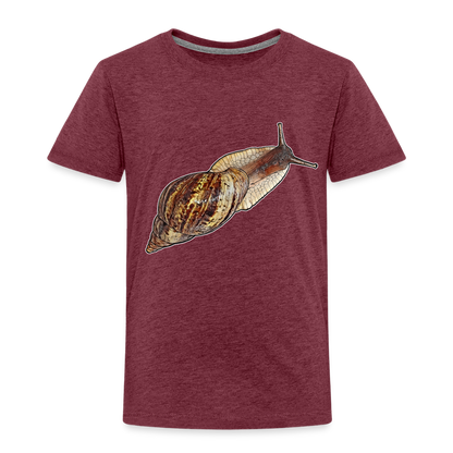 Kinder Basic T-Shirt Achatina reticulata wildfarben - Bordeauxrot meliert