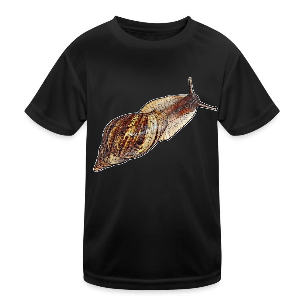 Kinder Funktions-T-Shirt Achatina reticulata wildfarben - Schwarz