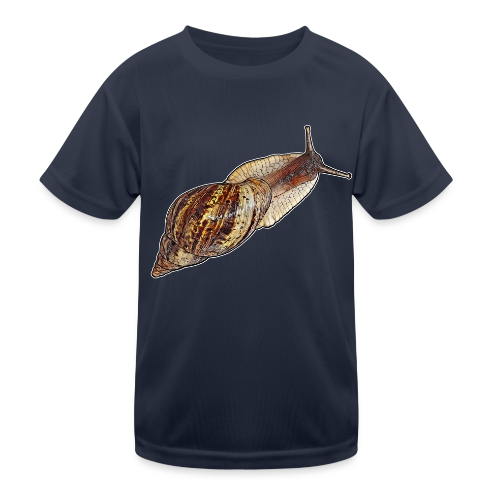 Kinder Funktions-T-Shirt Achatina reticulata wildfarben - Navy