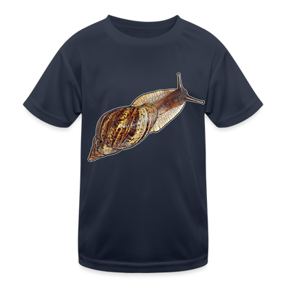 Kinder Funktions-T-Shirt Achatina reticulata wildfarben - Navy