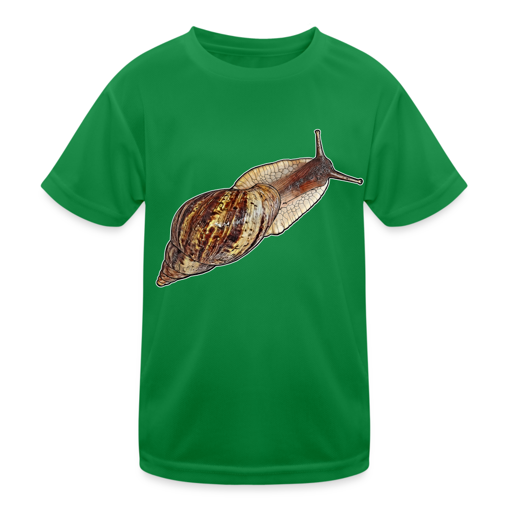 Kinder Funktions-T-Shirt Achatina reticulata wildfarben - Kelly Green