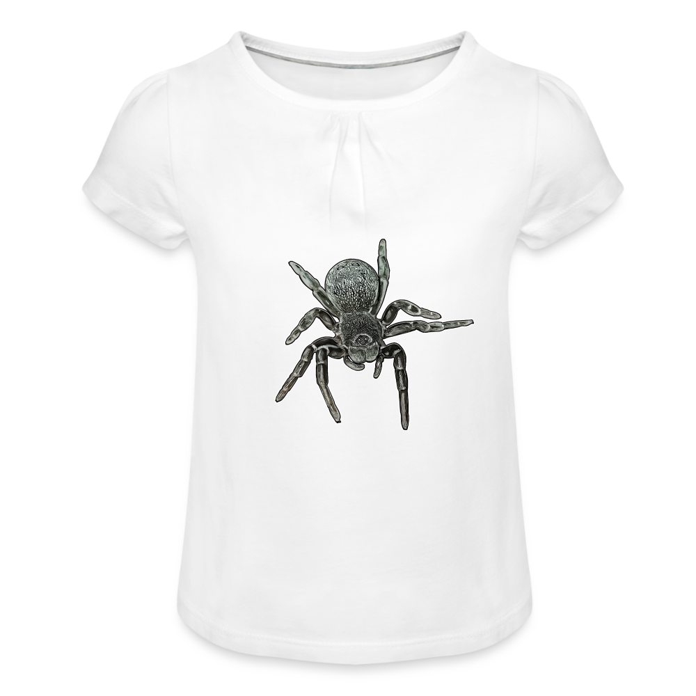 Mädchen-T-Shirt mit Raffungen Eresus walckenaeri - weiß