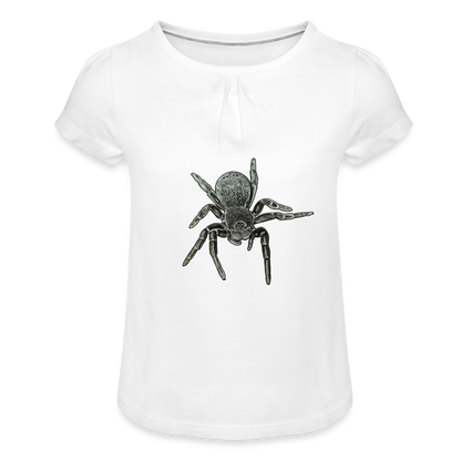 Mädchen-T-Shirt mit Raffungen Eresus walckenaeri - weiß