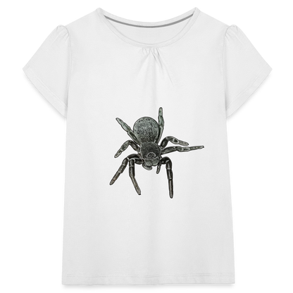 Mädchen-T-Shirt mit Raffungen Eresus walckenaeri - weiß