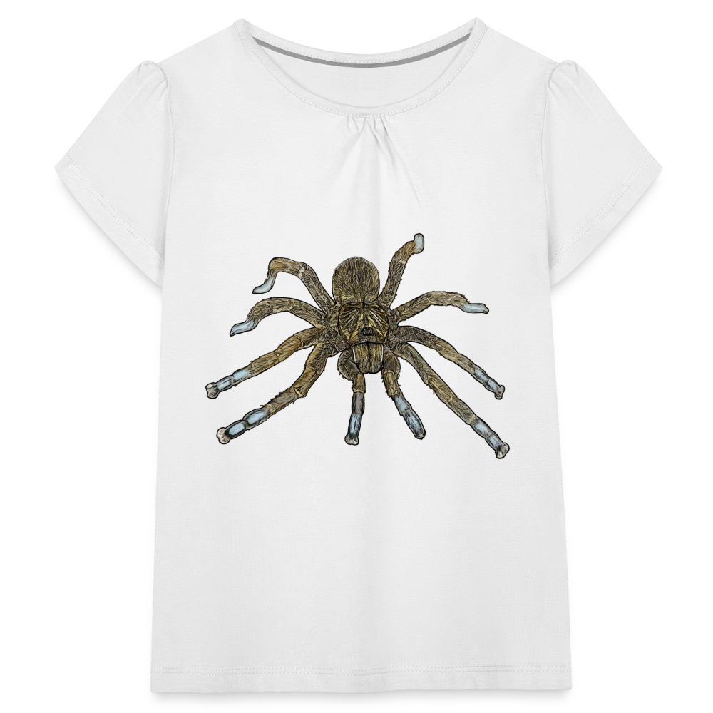 Mädchen-T-Shirt mit Raffungen Idiothele mira - weiß