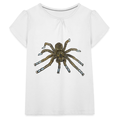 Mädchen-T-Shirt mit Raffungen Idiothele mira - weiß