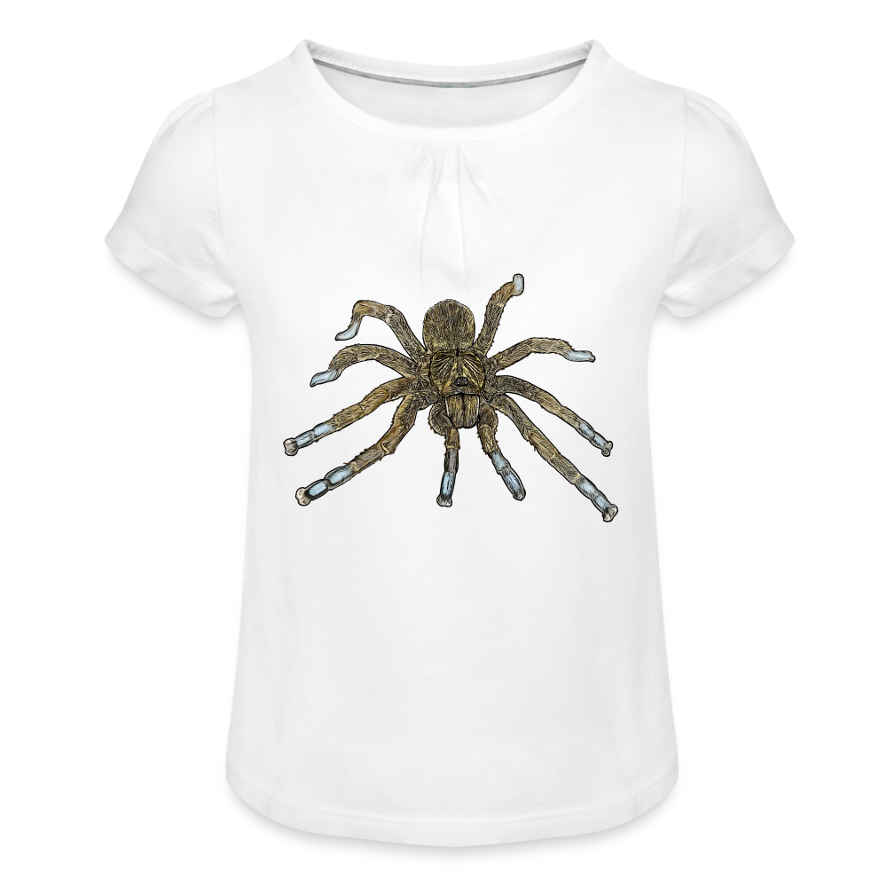 Mädchen-T-Shirt mit Raffungen Idiothele mira - weiß