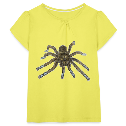 Mädchen-T-Shirt mit Raffungen Idiothele mira - Gelb