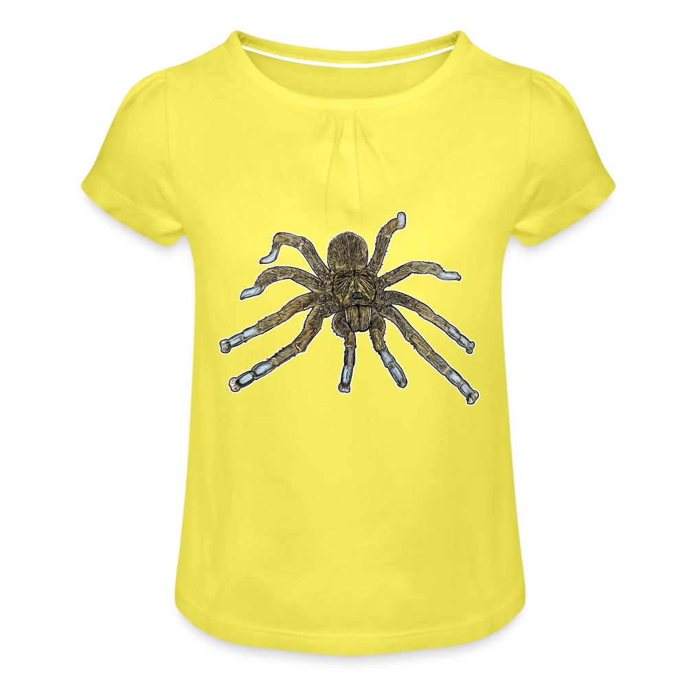 Mädchen-T-Shirt mit Raffungen Idiothele mira - Gelb