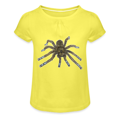 Mädchen-T-Shirt mit Raffungen Idiothele mira - Gelb