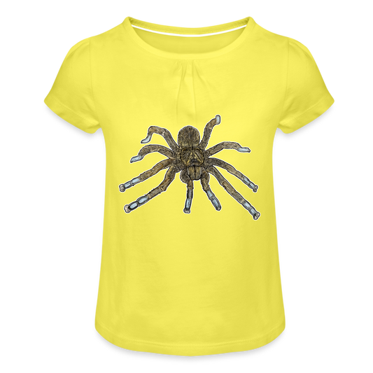 Mädchen-T-Shirt mit Raffungen Idiothele mira - Gelb