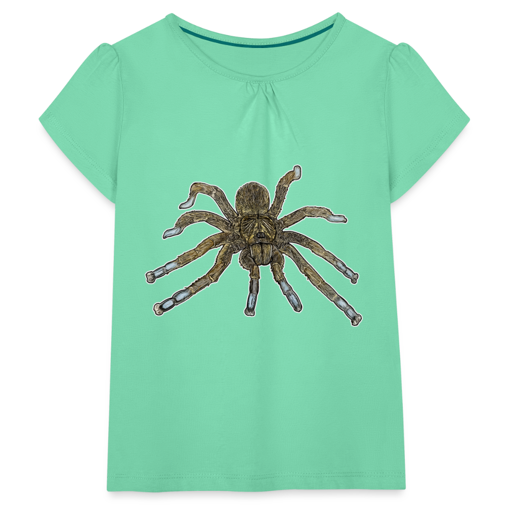 Mädchen-T-Shirt mit Raffungen Idiothele mira - Mintgrün