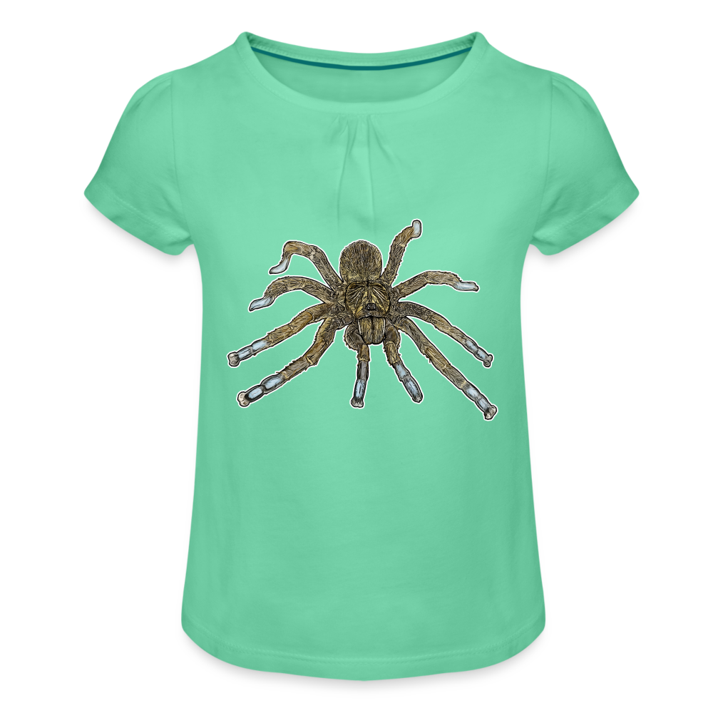 Mädchen-T-Shirt mit Raffungen Idiothele mira - Mintgrün