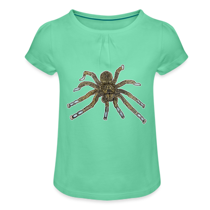 Mädchen-T-Shirt mit Raffungen Idiothele mira - Mintgrün