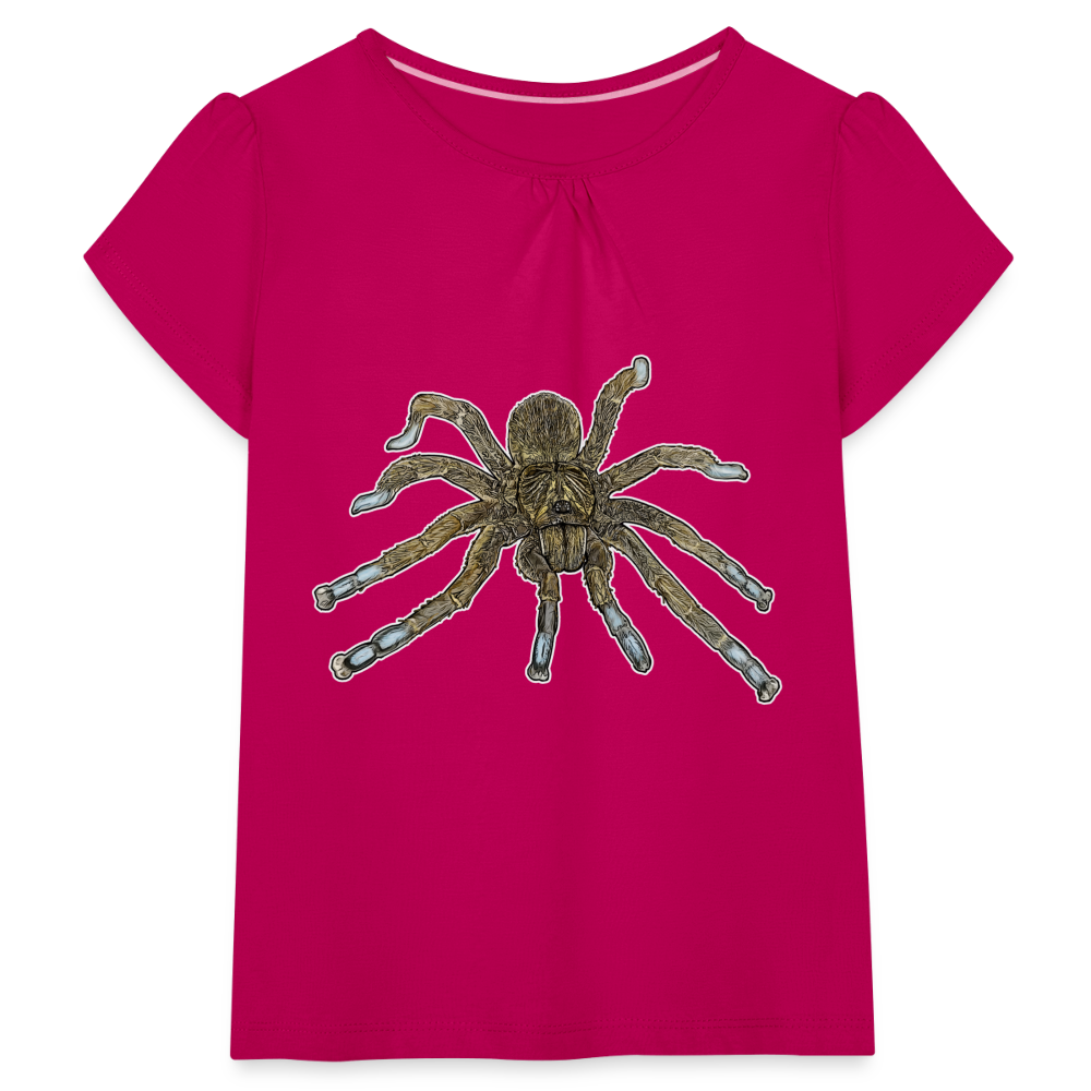 Mädchen-T-Shirt mit Raffungen Idiothele mira - Fuchsia