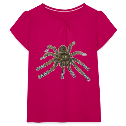 Mädchen-T-Shirt mit Raffungen Idiothele mira - Fuchsia