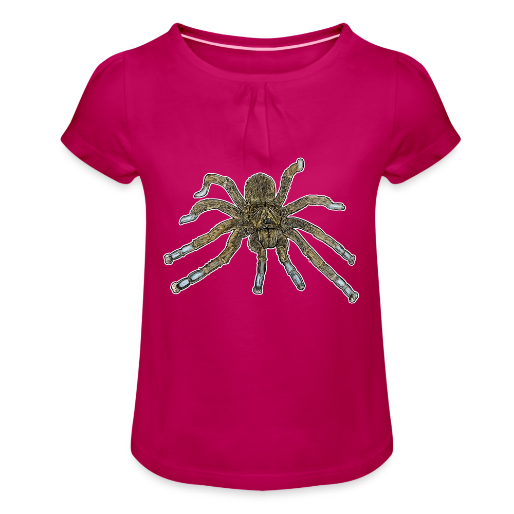 Mädchen-T-Shirt mit Raffungen Idiothele mira - Fuchsia