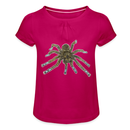 Mädchen-T-Shirt mit Raffungen Idiothele mira - Fuchsia