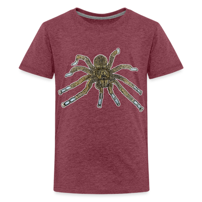 Teenager Basic T-Shirt Idiothele mira - Bordeauxrot meliert