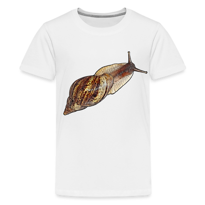 Teenager Basic T-Shirt Achatina reticulata wildfarben - weiß