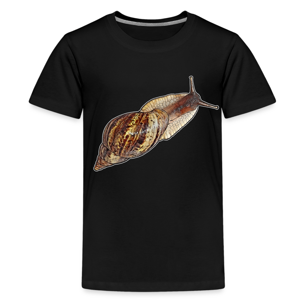 Teenager Basic T-Shirt Achatina reticulata wildfarben - Schwarz