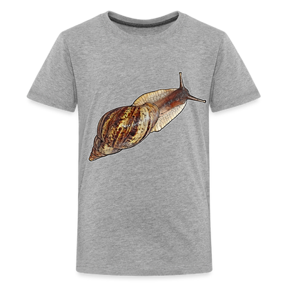 Teenager Basic T-Shirt Achatina reticulata wildfarben - Grau meliert