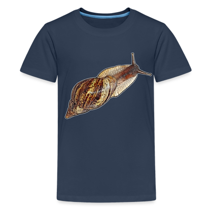 Teenager Basic T-Shirt Achatina reticulata wildfarben - Navy