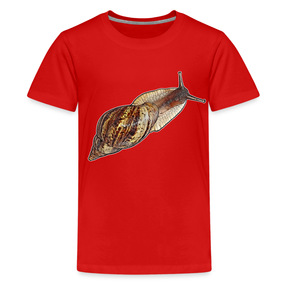 Teenager Basic T-Shirt Achatina reticulata wildfarben - Rot
