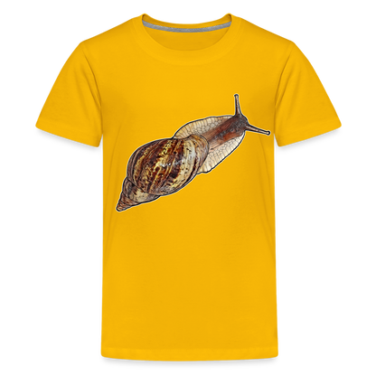 Teenager Basic T-Shirt Achatina reticulata wildfarben - Sonnengelb