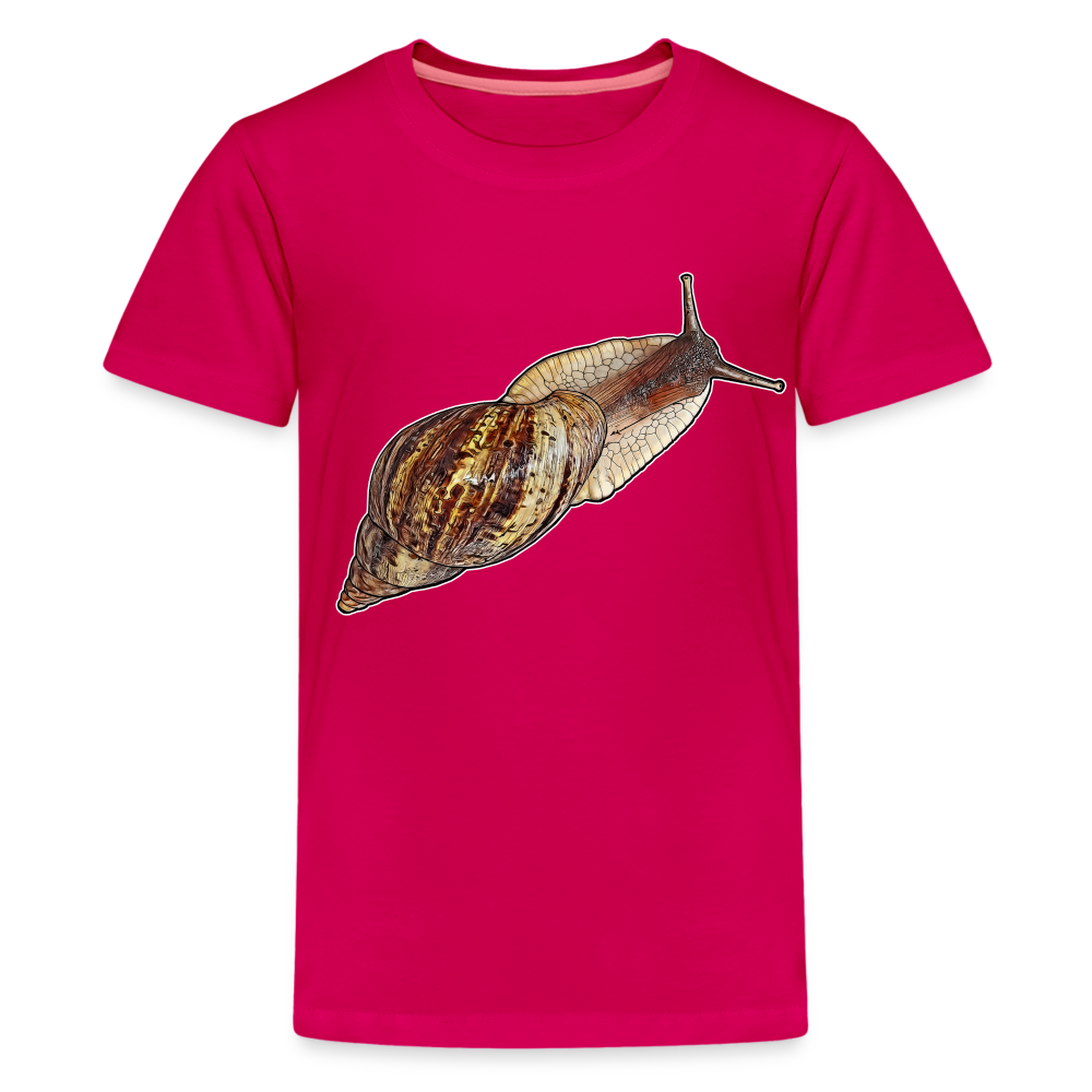 Teenager Basic T-Shirt Achatina reticulata wildfarben - dunkles Pink