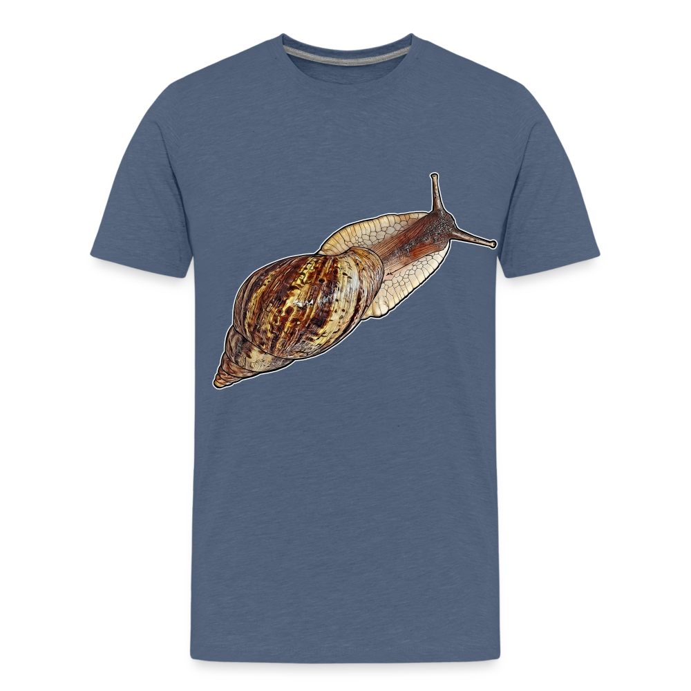 Teenager Basic T-Shirt Achatina reticulata wildfarben - Blau meliert