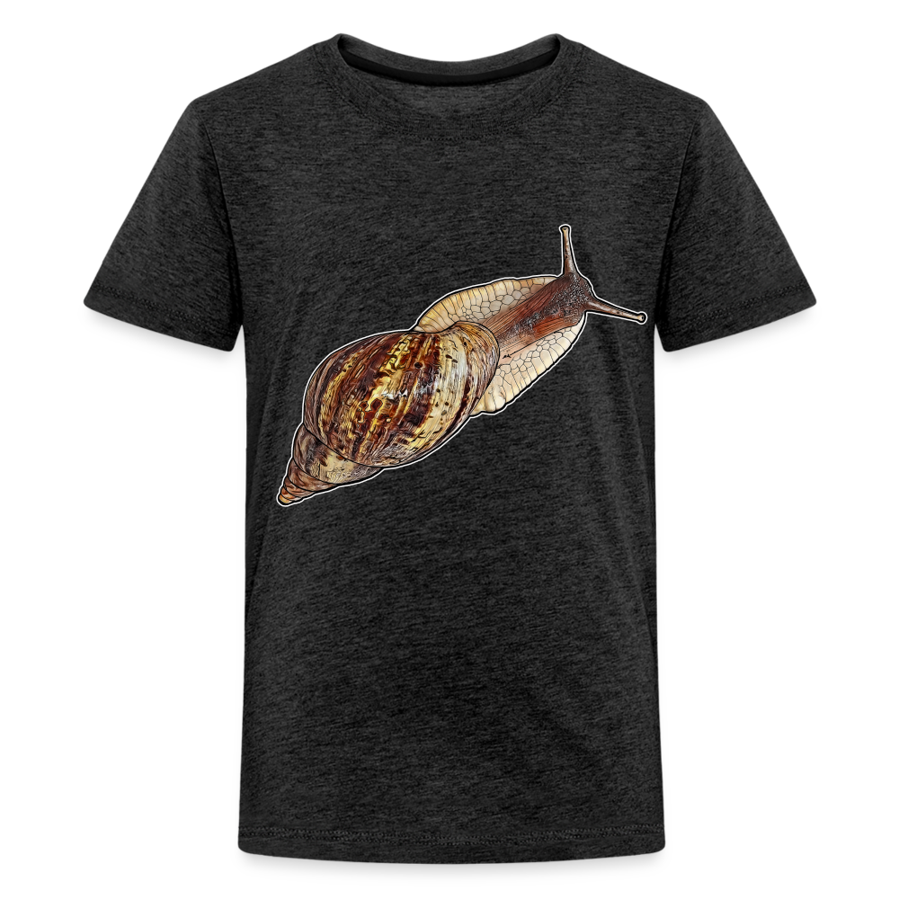 Teenager Basic T-Shirt Achatina reticulata wildfarben - Anthrazit