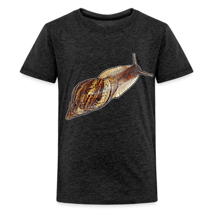 Teenager Basic T-Shirt Achatina reticulata wildfarben - Anthrazit