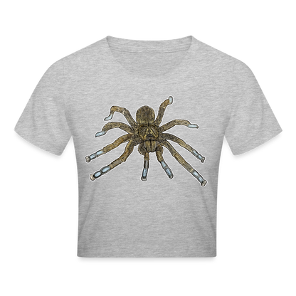 Crop T-Shirt Idiothele mira - Grau meliert