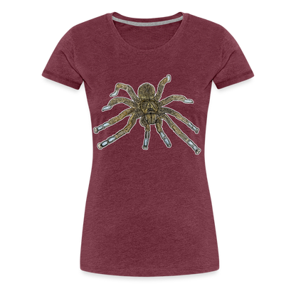 Frauen Basic T-Shirt Idiothele mira - Bordeauxrot meliert