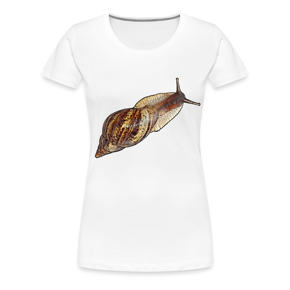 Frauen Basic T-Shirt Achatina reticulata wildfarben - weiß