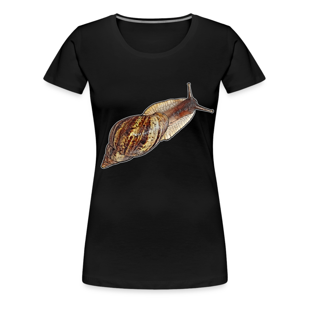 Frauen Basic T-Shirt Achatina reticulata wildfarben - Schwarz