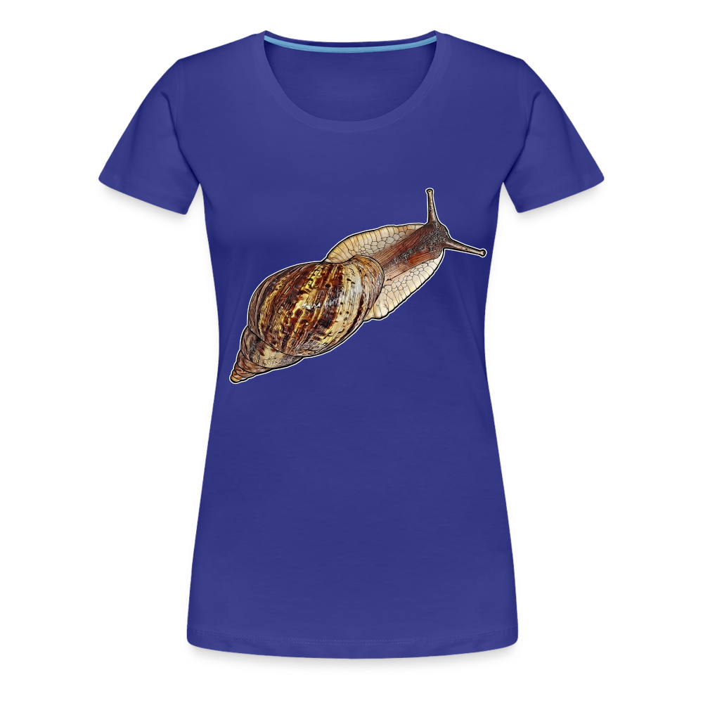 Frauen Basic T-Shirt Achatina reticulata wildfarben - Königsblau