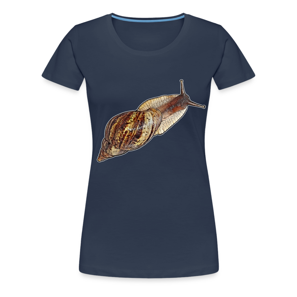 Frauen Basic T-Shirt Achatina reticulata wildfarben - Navy
