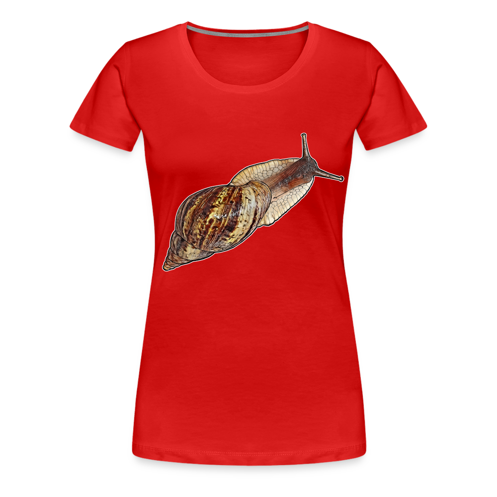 Frauen Basic T-Shirt Achatina reticulata wildfarben - Rot