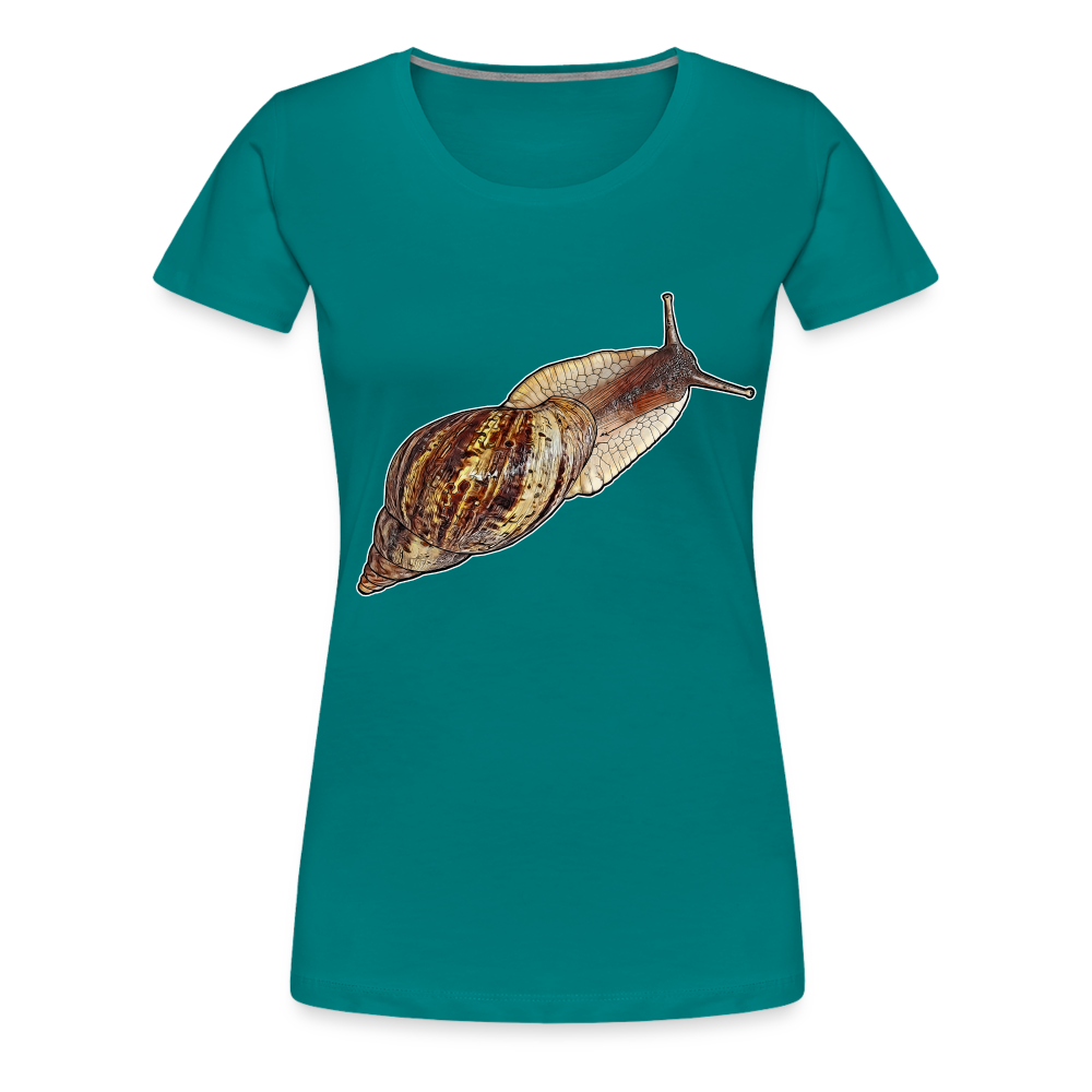 Frauen Basic T-Shirt Achatina reticulata wildfarben - Divablau