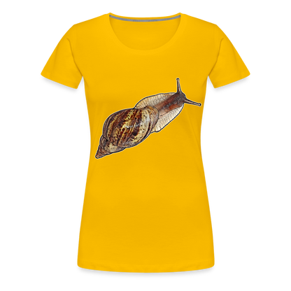 Frauen Basic T-Shirt Achatina reticulata wildfarben - Sonnengelb