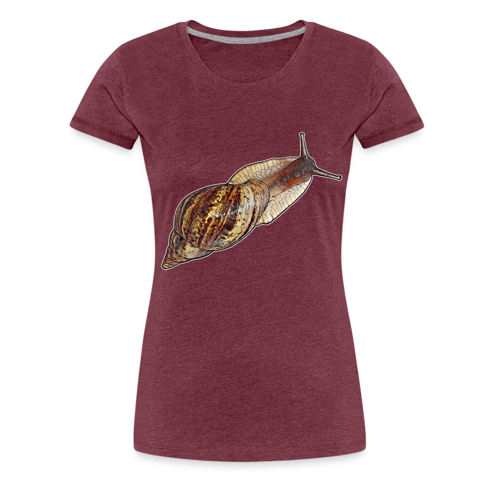 Frauen Basic T-Shirt Achatina reticulata wildfarben - Bordeauxrot meliert