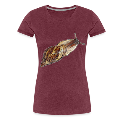 Frauen Basic T-Shirt Achatina reticulata wildfarben - Bordeauxrot meliert
