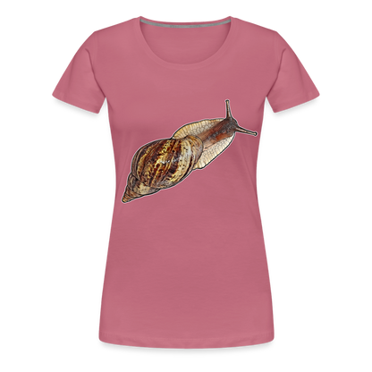 Frauen Basic T-Shirt Achatina reticulata wildfarben - Malve